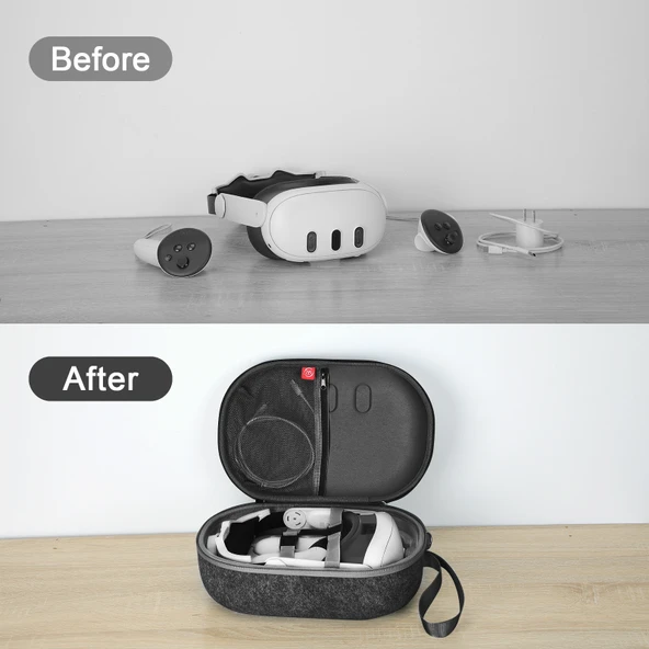 Apple Vision Pro VR Gözlük Taşıma Çantası Siyah Darbe ve Çizilme Önleyici - 8