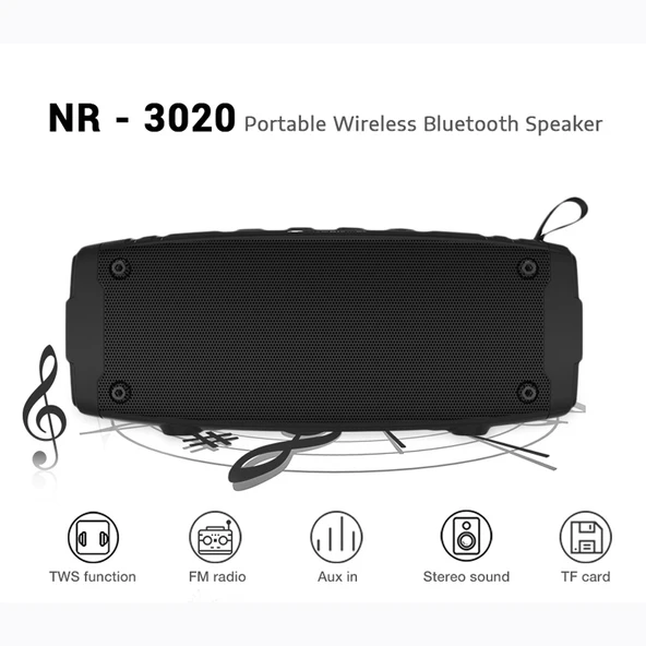 NewRixing NR-3020 Kırmızı Outdoor TWS Kablosuz Bluetooth Stereo Suya Toza Dayanıklı Darbeye Dayanıklı Hoparlör - 10