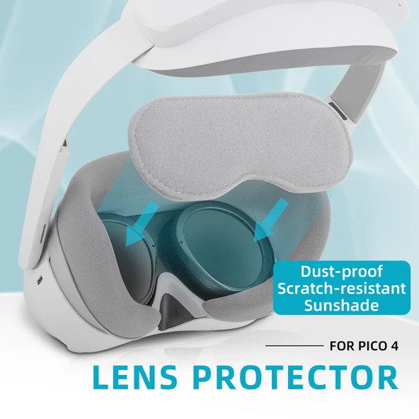 PICO 4 Uyumlu PC-ZF17 Lens Koruyucu Toz Geçirmez Sünger Ped - Açık Gri - 2