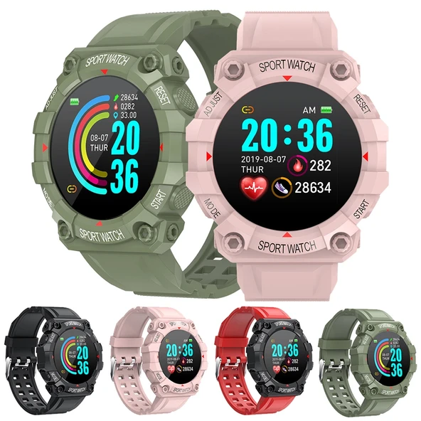 FD68 1.3 İnç Renkli Yuvarlak Ekranlı Spor Akıllı Saat Pembe - 2