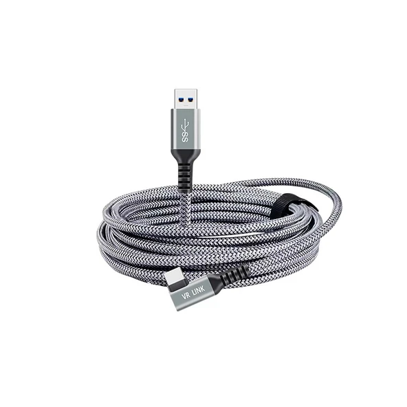 Oculus Quest 2 Uyumlu USB3.2 Gen1 VR Link Kablosu Model A-C Alüminyum Kılıflı 5 Metre Örgülü Kablo