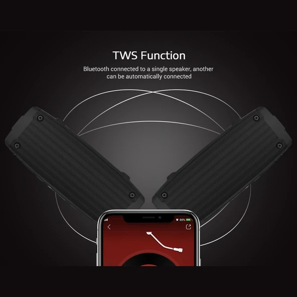 NewRixing NR-3020 Kırmızı Outdoor TWS Kablosuz Bluetooth Stereo Suya Toza Dayanıklı Darbeye Dayanıklı Hoparlör - 6
