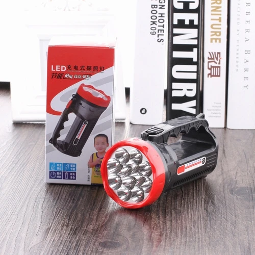 5W 9 LED Şarjlı Güçlü LED El Feneri 2 Modlu Açık Hava Arama Lambası - 2