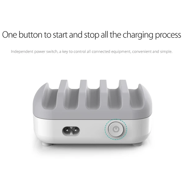 ORICO DUK-5P 40W 5 USB Portlu Akıllı Şarj İstasyonu Telefon ve Tablet Standlı Siyah - 11