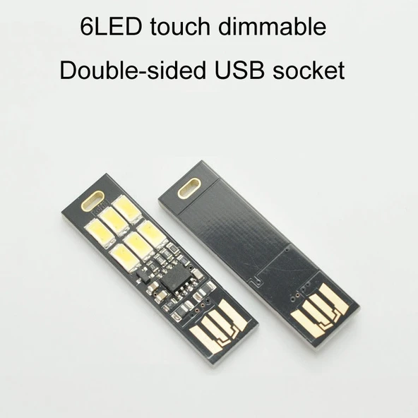6 LED Dokunmatik Ayarlanabilir USB Acil Durum Lambası Beyaz Işık - 2