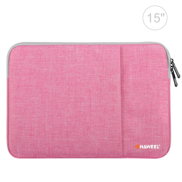 HAWEEL 15 inç Laptop Kılıfı Fermuarlı Çanta Pembe