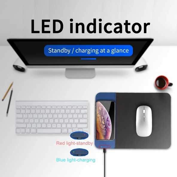 OJD 36 Qi Standard 10W Kablosuz Şarjlı Kauçuk Mouse Pad Siyah 26 2x19 8x0 65cm - 6