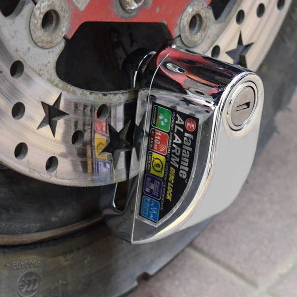 Motosiklet Bisiklet Hırsızlık Önleyici Alarm Disk Fren Kilidi Siyah Kablo ve Çanta - 12