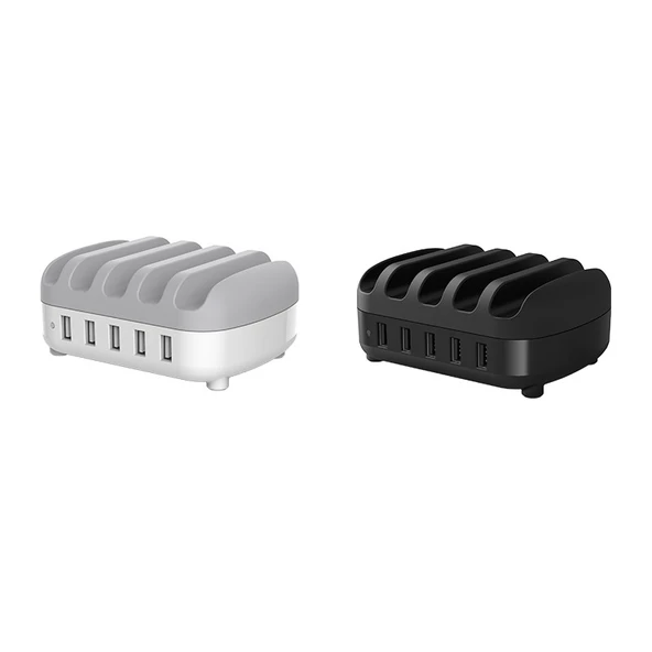 ORICO DUK-5P 40W 5 USB Portlu Akıllı Şarj İstasyonu Telefon ve Tablet Standlı Siyah - 5