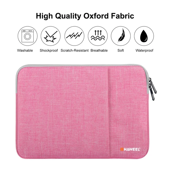 HAWEEL 15 inç Laptop Kılıfı Fermuarlı Çanta Pembe - 2