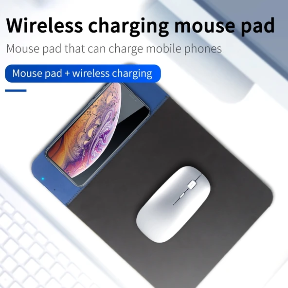 OJD 36 Qi Standard 10W Kablosuz Şarjlı Kauçuk Mouse Pad Siyah 26 2x19 8x0 65cm - 8