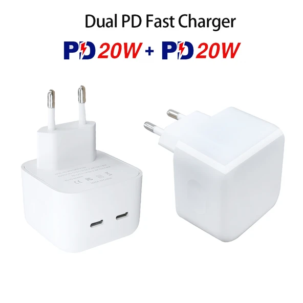 SDC 40W Cift PD USB C Tipi Sarj Aleti iPhone iPad Serisi EU Priz - 2