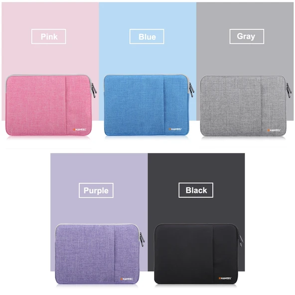 HAWEEL 15 inç Laptop Kılıfı Fermuarlı Çanta Pembe - 10