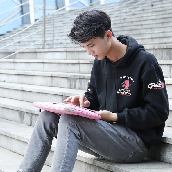 HAWEEL 15 inç Laptop Kılıfı Fermuarlı Çanta Pembe - 9