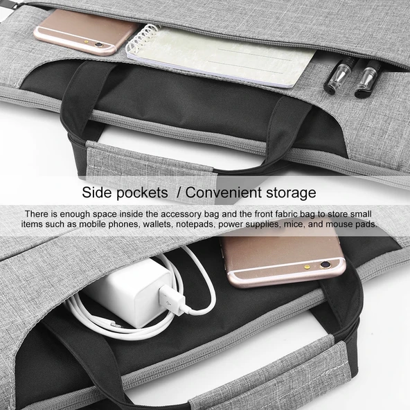 HAWEEL 15-17 Inç Gri Laptop Çantası Macbook Samsung Lenovo Sony Dell Alienware Chuwi Asus Uyumlu - 8