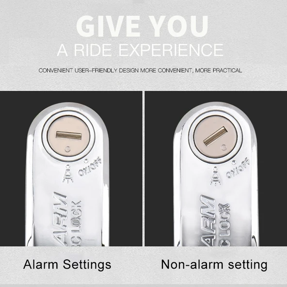 Motosiklet Bisiklet Hırsızlık Önleyici Alarm Disk Fren Kilidi Siyah Kablo ve Çanta - 6