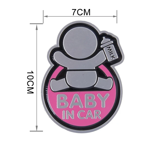 Araba İçin Bebek İçiyor Pembe Sticker - 2