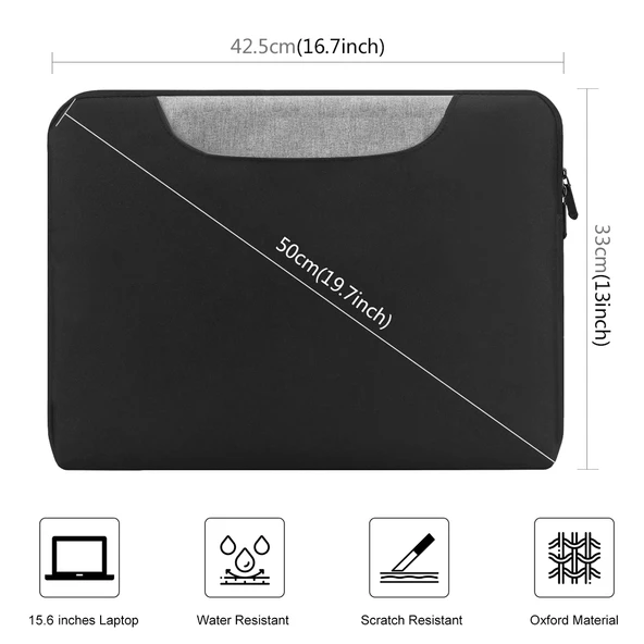 Haweel 15-17 Inç Siyah Laptop Çantası Macbook Samsung Lenovo Sony Dell Alienware Chuwi Asus Uyumlu - 2