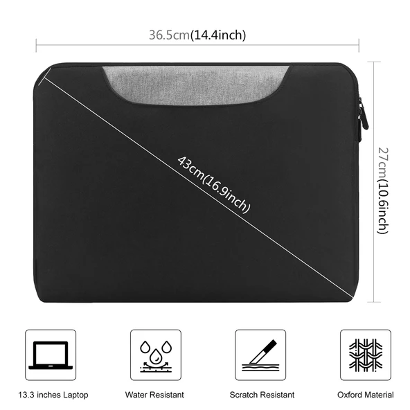 Haweel 13-15 Inç Siyah Laptop Çantası Macbook Samsung Lenovo Sony Dell Alienware Chuwi Asus Hp Uyumlu - 2