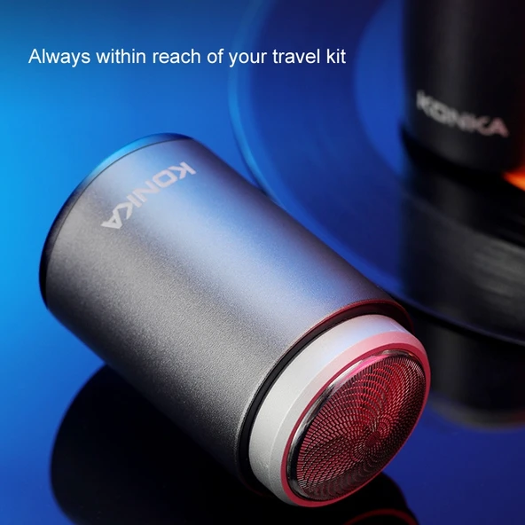 KONKA Mini Taşınabilir Erkek Tıraş Makinesi Siyah 1 Bıçak Başlıklı Su Geçirmez - 2