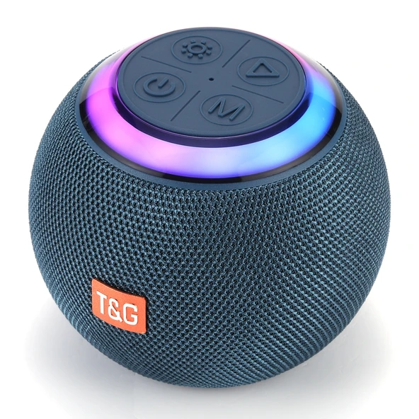 TG683 Mini Taşınabilir Kablosuz Bluetooth Hoparlör Mavi LED Atmosfer Işığı