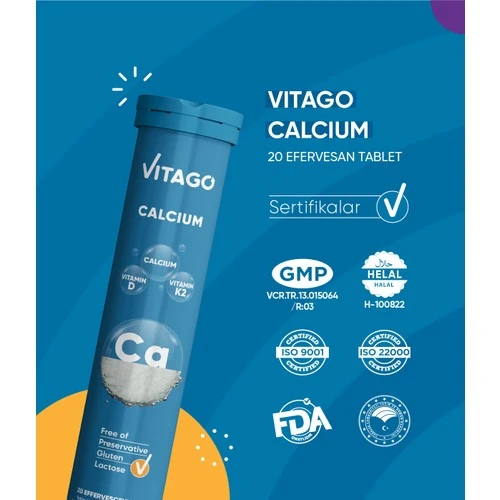 Vıtago Prokalsıyum, Vıtamın D + Vıtamın K2 Iceren 20'Lı Efervesan Tablet - 3