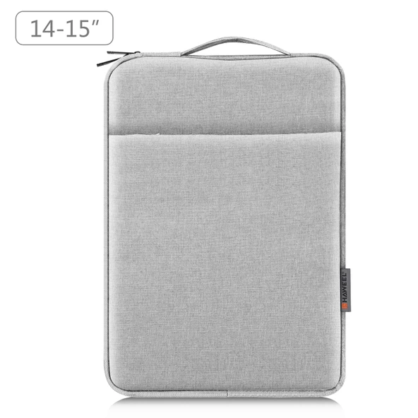 HAWEEL 14-15 Inç Laptop Kılıfı Gri Fermuarlı ve Saplı