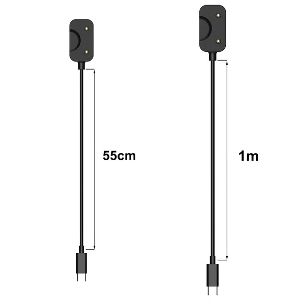 Samsung Galaxy Fit3 SM-R390 Akıllı Saat Şarj Kablosu USB-A Arayüzlü 55cm Siyah Çip Koruma - 3