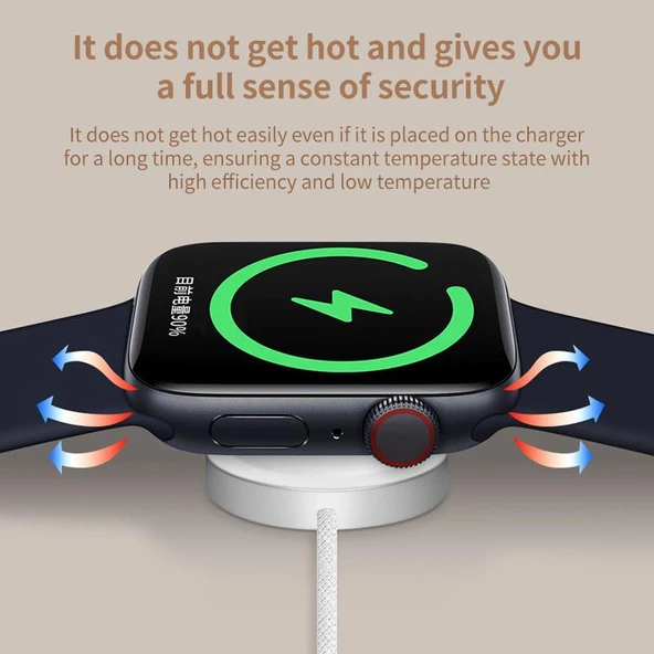 Apple Watch Serisi Uyumlu Alüminyum Alaşımlı Manyetik Kablosuz Şarj Cihazı USB-A Beyaz - 3