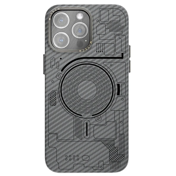 İPhone 14 Pro Uyumlu Mekanik Karbon Tuke  Kılıf - 1