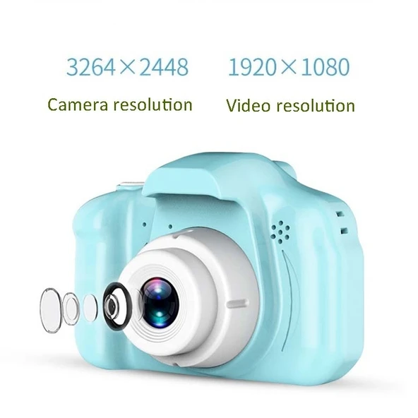 2.0 İnç Ekranlı 8.0MP HD Çocuk Oyuncak Taşınabilir Dijital SLR Kamera Mavi - 4