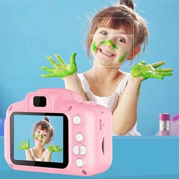2.0 İnç Ekranlı 8.0MP HD Çocuk Oyuncak Taşınabilir Dijital SLR Kamera Mavi - 8