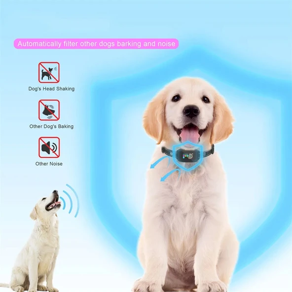 Ayarlanabilir Su Geçirmez Havlama Önleyici Köpek Eğitim Tasması Usb Şarjlı 0-68 Cm - 5