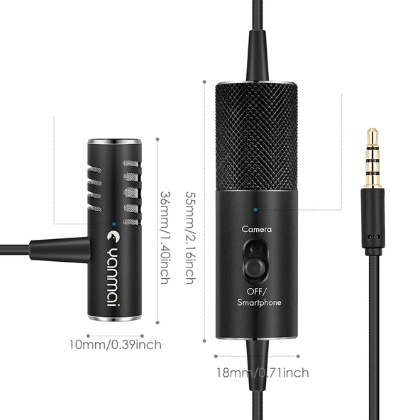 Yanmai R933S Profesyonel Klipsli 3.5mm Jack Lavalier Çok Yönlü Yayın Kondansatör Mikrofon - 4