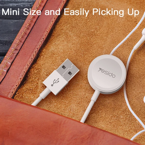 Yesido CA69 Apple Watch Manyetik USB Şarj Kablosu 1 Metre Beyaz - 5