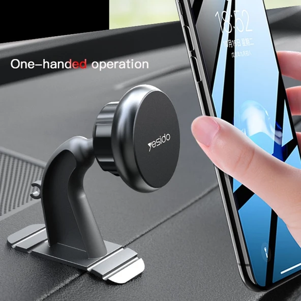 Yesido C91 Manyetik Araç Orta Konsol Telefon Tablet Tutucu Siyah - 2