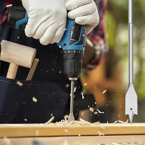 Ahşap Delme Ucu Matkap Ucu Tahta Sunta Plastik Alçıpan Delme Ucu Bits Yaprak Uç 24 mm - 2