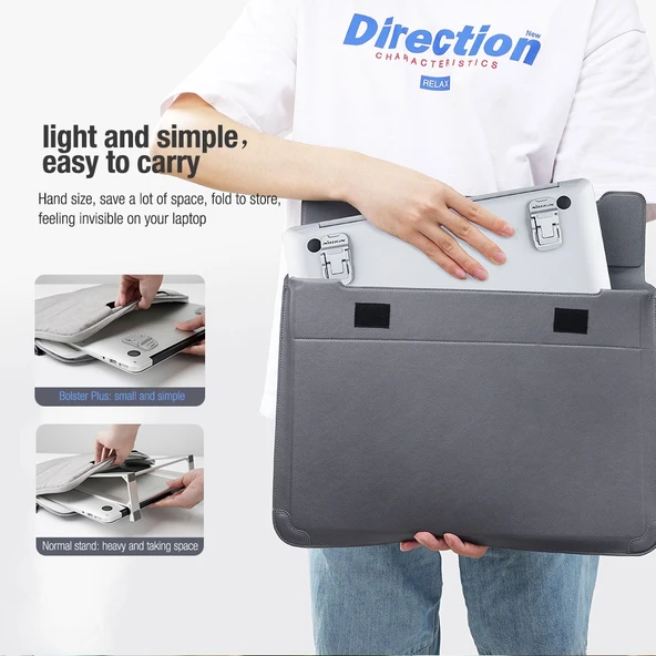 NILLKIN Bolster Plus Ayarlanabilir Üç Hızlı Çinko Alaşımlı Laptop Standı Gri - 7