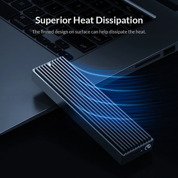 ORICO M2PV-C3 M2 NVMe SSD Kutu Siyah Alüminyum USB3.1 Gen2 Type-C - 6