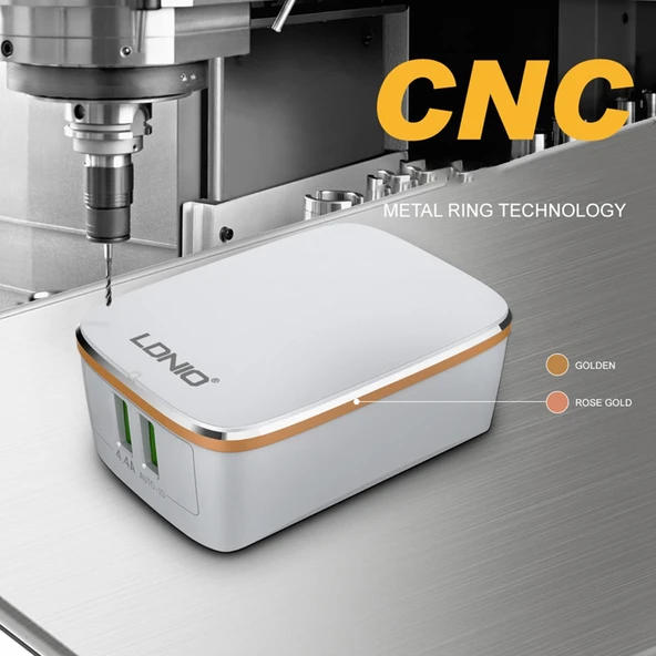 LDNIO A2204 Seyahat Şarj Cihazı 12W Çift USB Tip C USB C Kablo İngiltere Fişi - 7