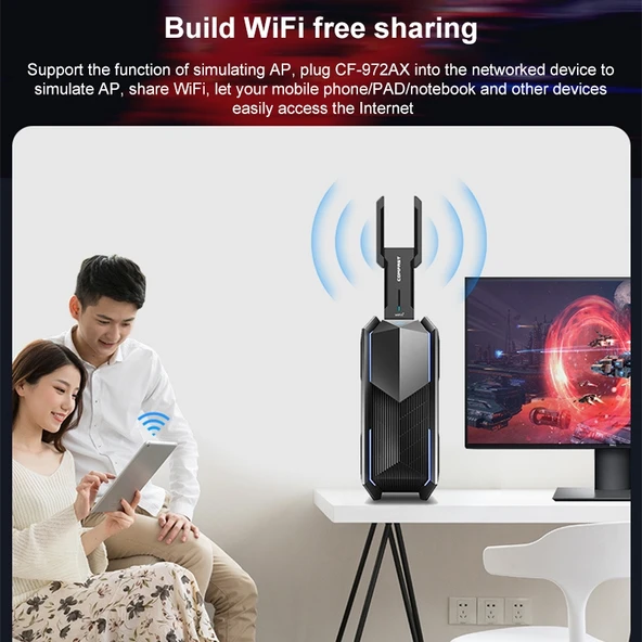 COMFAST 972AX 5400Mbps WiFi6 USB Kablosuz Ağ Kartı - 9