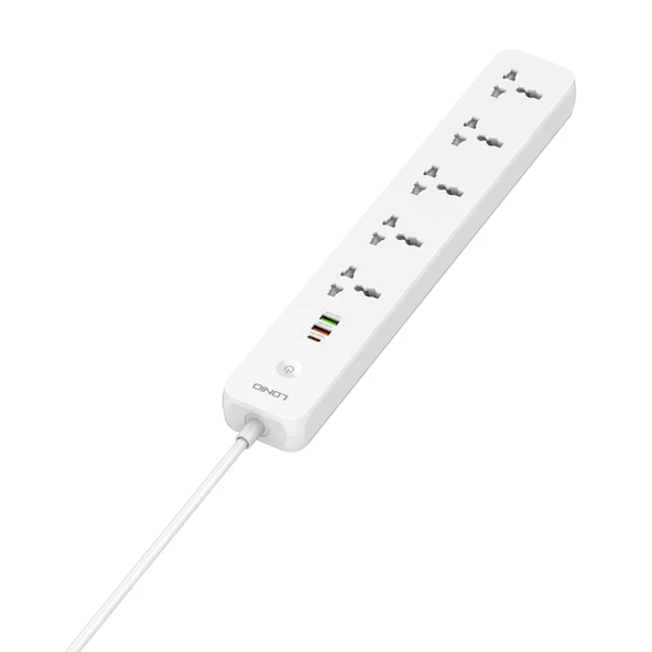 LDNIO SC5319 5li Seyahat Ev Ofis Prizi 38W USB Portlu 2m Kablo UK Fiş - 4