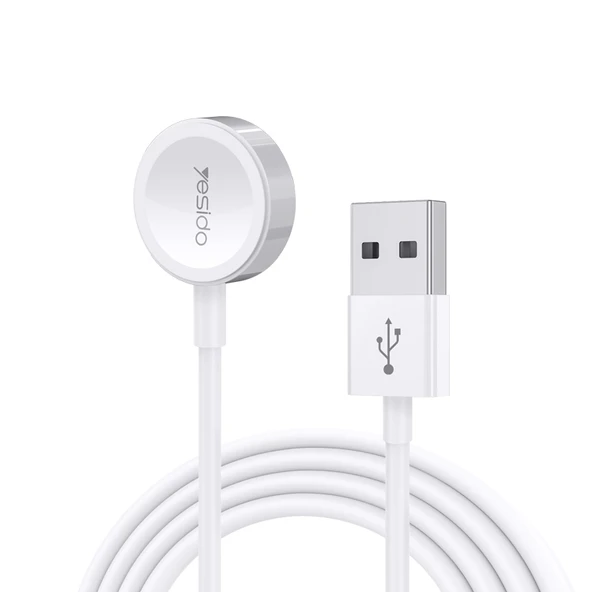 Yesido CA69 Apple Watch Manyetik USB Şarj Kablosu 1 Metre Beyaz