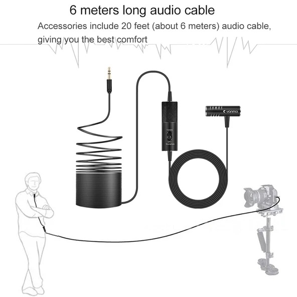 Yanmai R933S Profesyonel Klipsli 3.5mm Jack Lavalier Çok Yönlü Yayın Kondansatör Mikrofon - 7