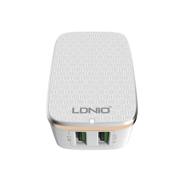 LDNIO A2204 Seyahat Şarj Cihazı 12W Çift USB Tip C USB C Kablo İngiltere Fişi - 3