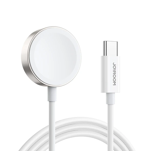 JOYROOM S-IW004 Type-C USB-C Manyetik Şarj Kablosu 1.2m Beyaz Apple Watch Uyumlu