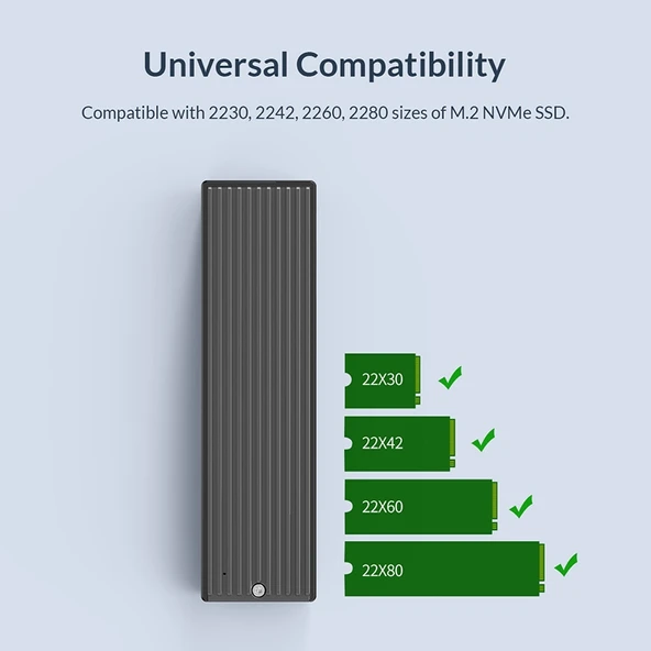 ORICO M2PV-C3 M2 NVMe SSD Kutu Siyah Alüminyum USB3.1 Gen2 Type-C - 12