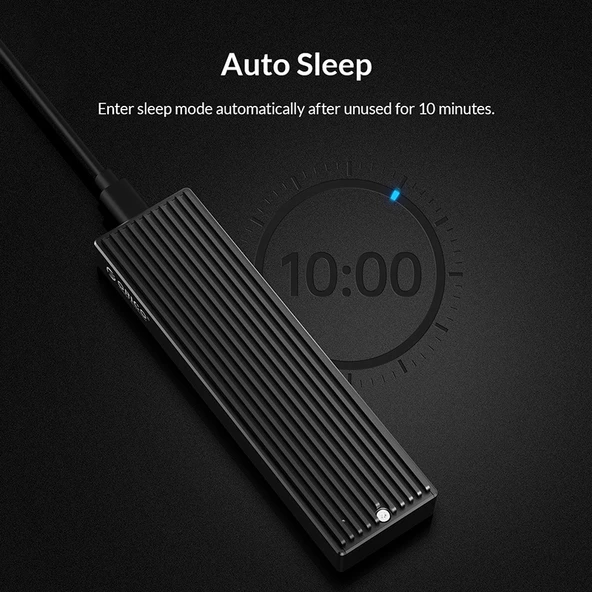 ORICO M2PV-C3 M2 NVMe SSD Kutu Siyah Alüminyum USB3.1 Gen2 Type-C - 10