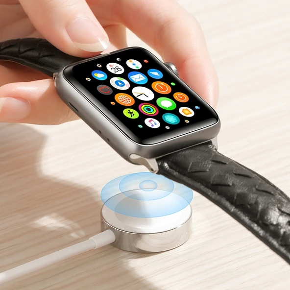JOYROOM S IW001 Ben Serisi 1.2m 2.5W Taşınabilir Manyetik Şarj Kablosu Apple Watch Beyaz