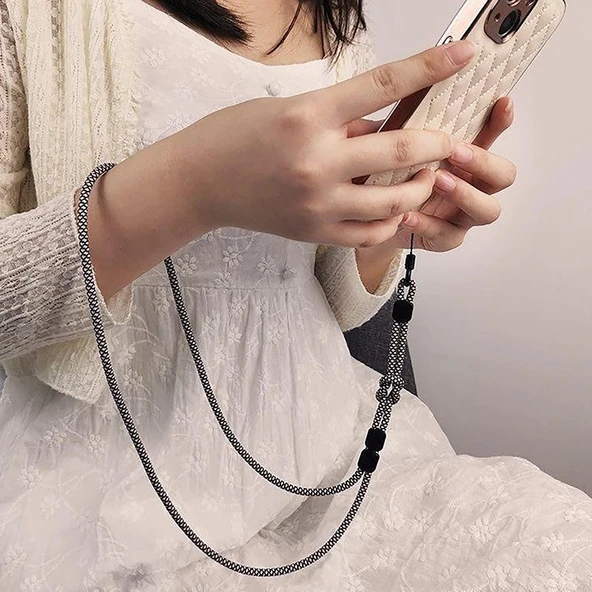 Çift Kullanımlı Ayarlanabilir Telefon Askısı Siyah ve Mavi - 5